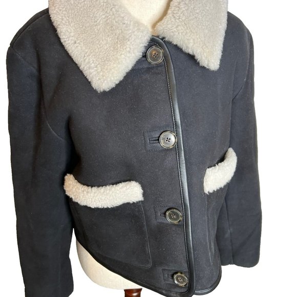 J.Crew $950 Collection Limited Edition Cropped Shearling Jacket Size S BV677 - Picture 7 of 12